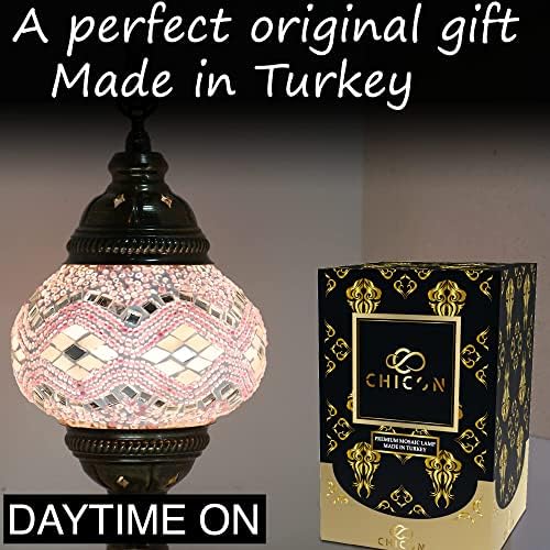 מנורה טורקית בעבודת יד של צ'יקון מנורה טורקית | פסיפס זכוכית אמיתי | יצירת אמנות במנורות ייחודיות |